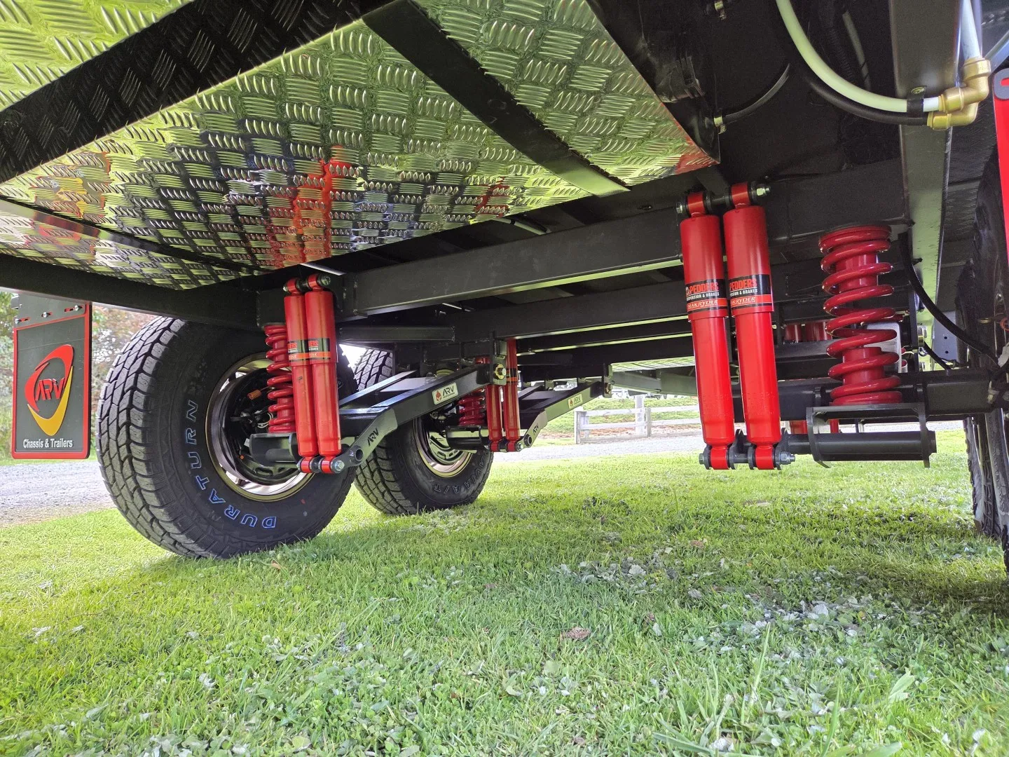 Safari Tuff Roader-X 226 King Bed independent suspension with red coil springs and shocks